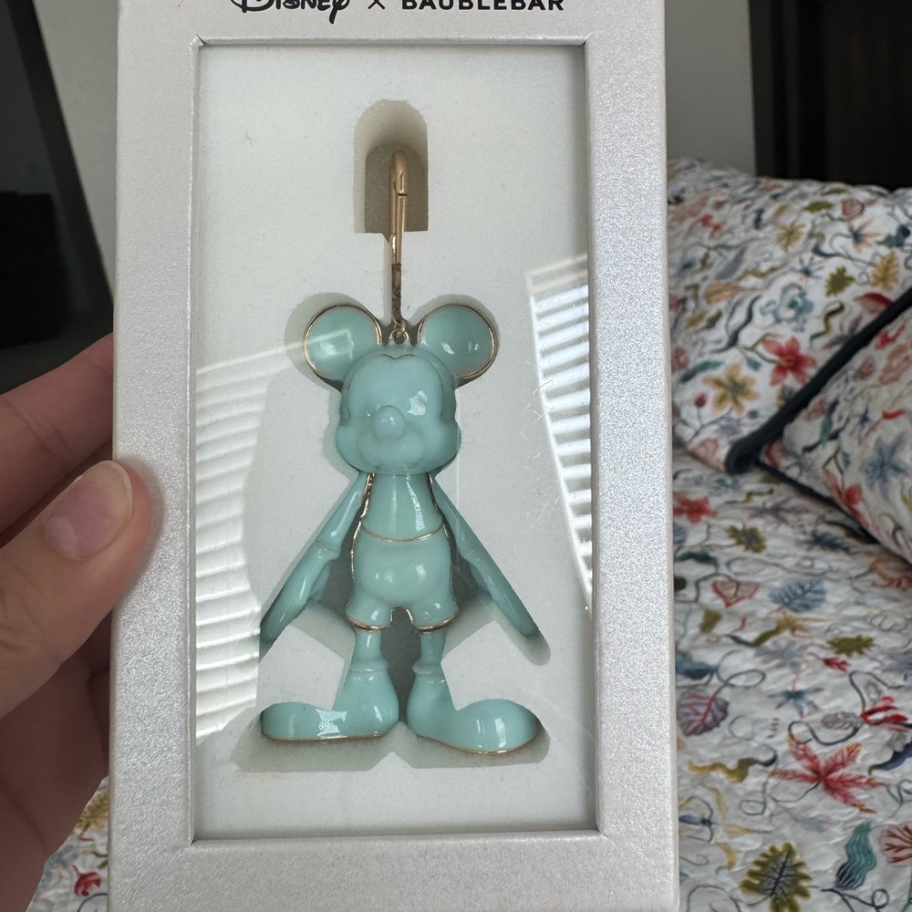 BaubleBar Gold and Light Blue Keychain